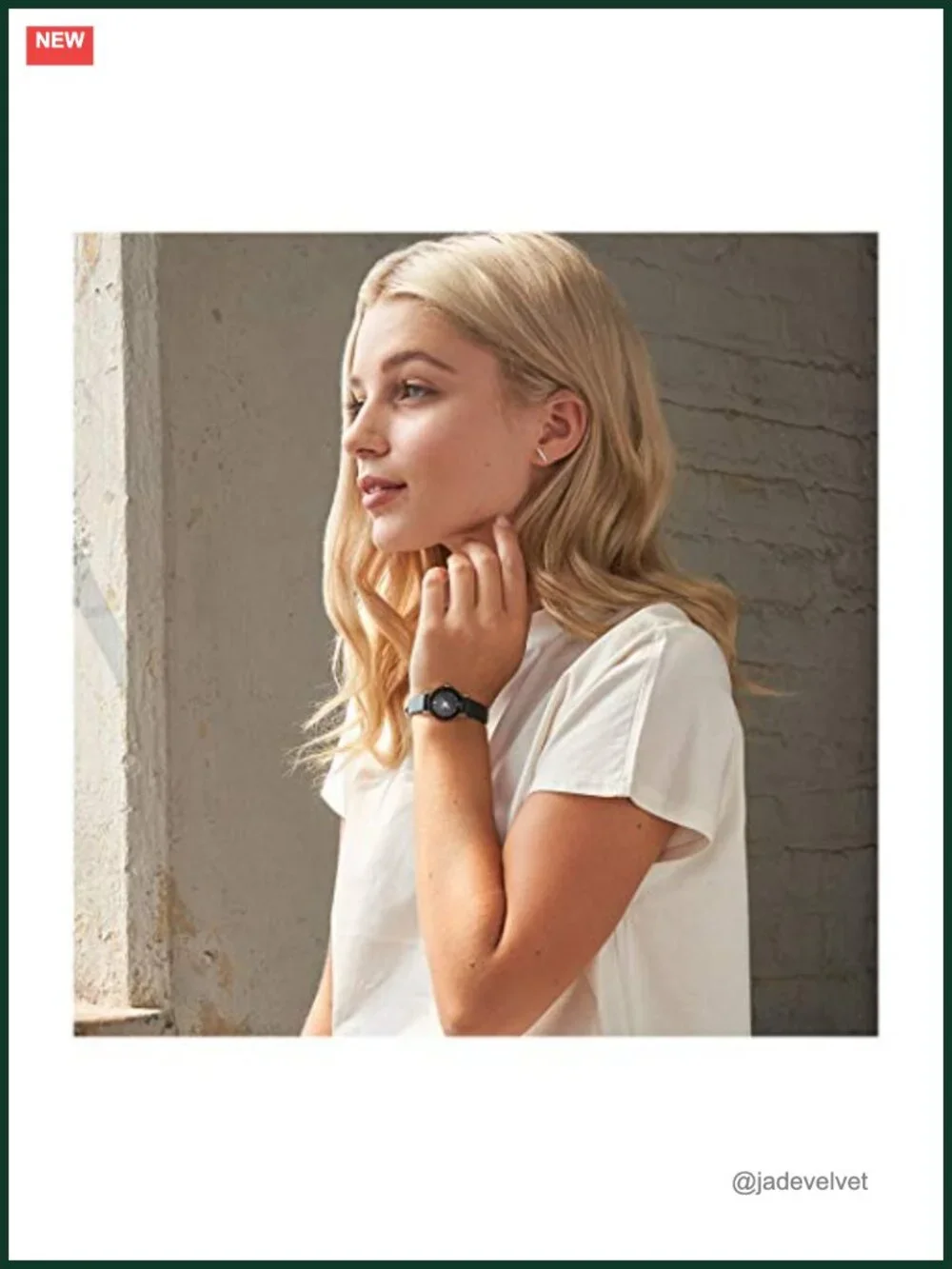 Women's Diamond-Accented Leather Strap Watch Quartz